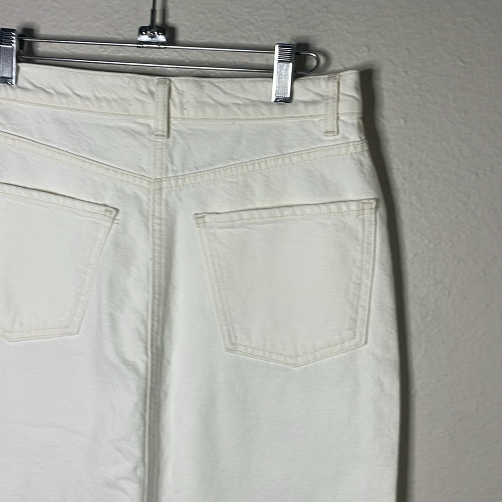 Rails Highland Denim Midi White Split Back Size 27 - image 8
